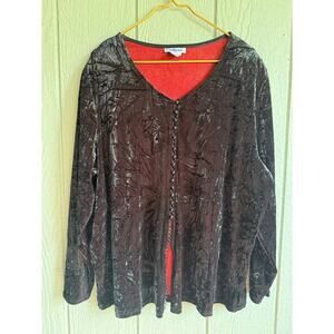 Vintage Made In France Couleurs Velvet Cardigan, XXL